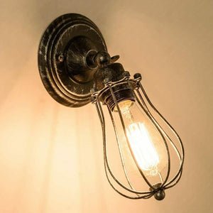 Industrial Vintage Wall Light with Adjustable Joint Wire Metal Cage Wall Sconce Fixture~1609-11