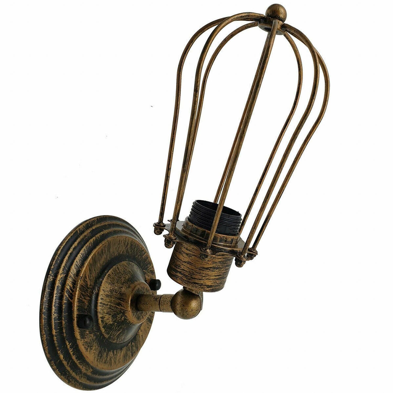 Industrial Vintage Wall Light with Adjustable Joint Wire Metal Cage Wall Sconce Fixture~1609-6