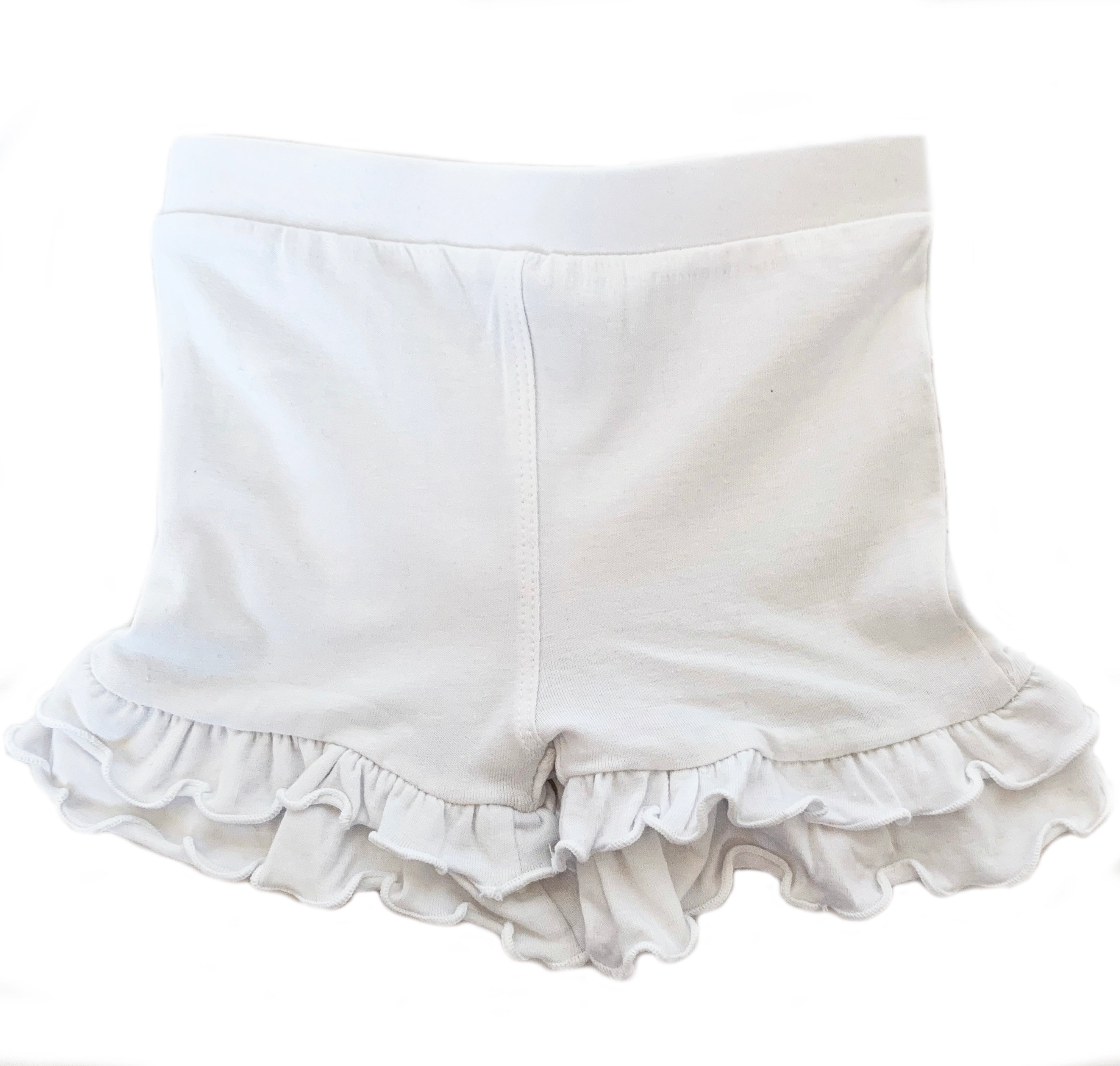 Baby Girls White Ruffle Butt Shorts 6/12 mo-2/3T