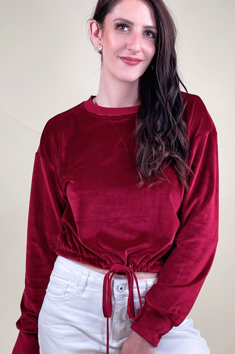 Comfy Velvet Crewneck Sweater