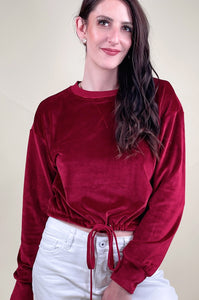 Comfy Velvet Crewneck Sweater