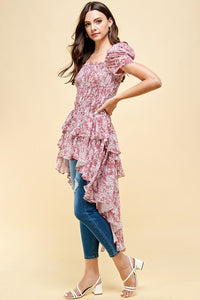 Tiered Hem Hi-Lo Dress