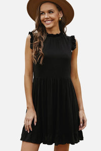 Pocketed Ruffle Babydoll Dress