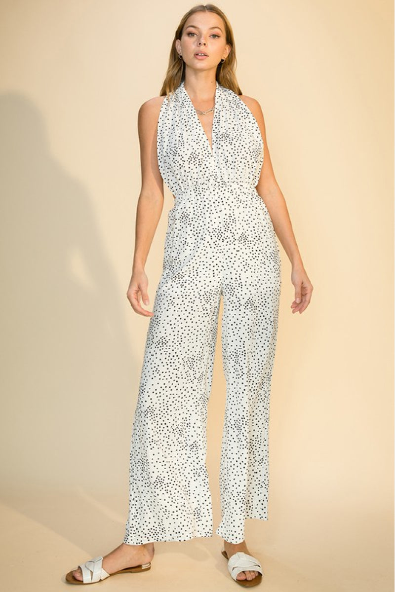 Dotted Halter Jumpsuit