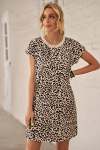 Leopard Pattern T-shirt Dress