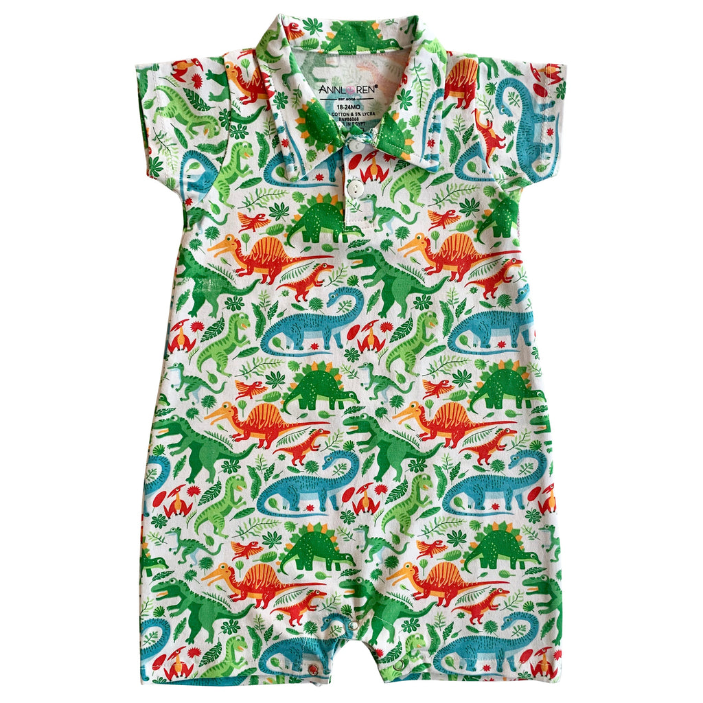 Dinosaur short sleeve Collar Baby/Toddler Boys Romper - 99fab 