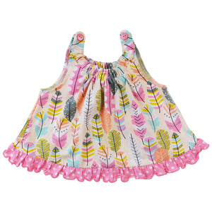 Baby/Toddler Girls Open Back Swing Tank Top with Bow Feather Design