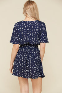 Flutter Sleeve Star Printed Dress