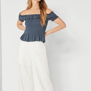 Off-The-Shoulder Shirred Top