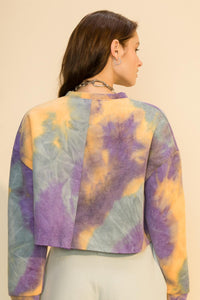 Tie Dye Long Sleeve Crop Top