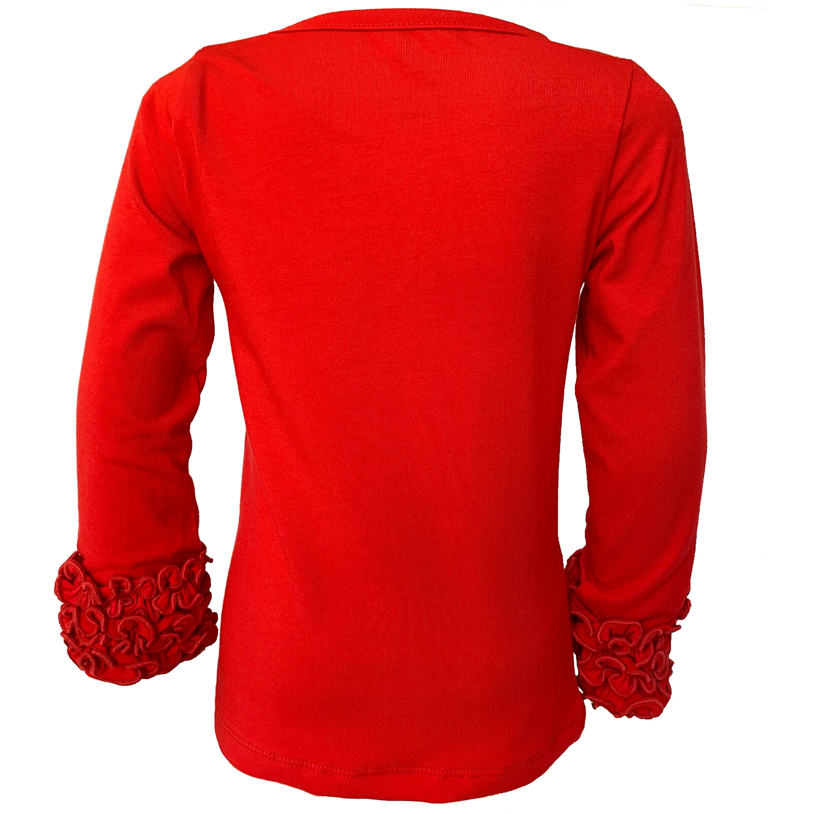 Baby Big Girls Boutique Long Sleeve Red Ruffle Layering T-shirt