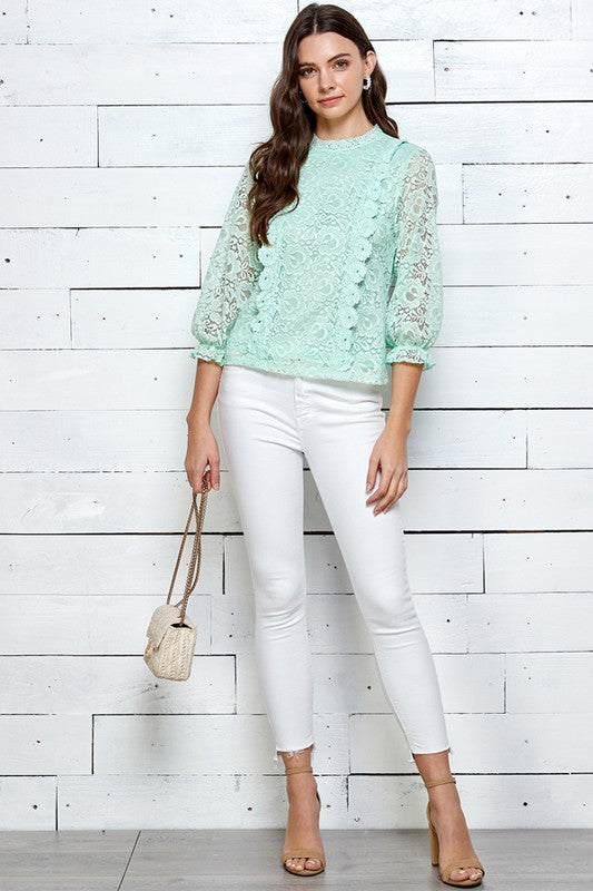 Lace 3/4 Sleeve Top