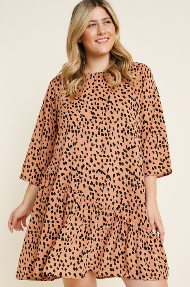 Asymmetrical Dotted Swing Dress - 99fab 