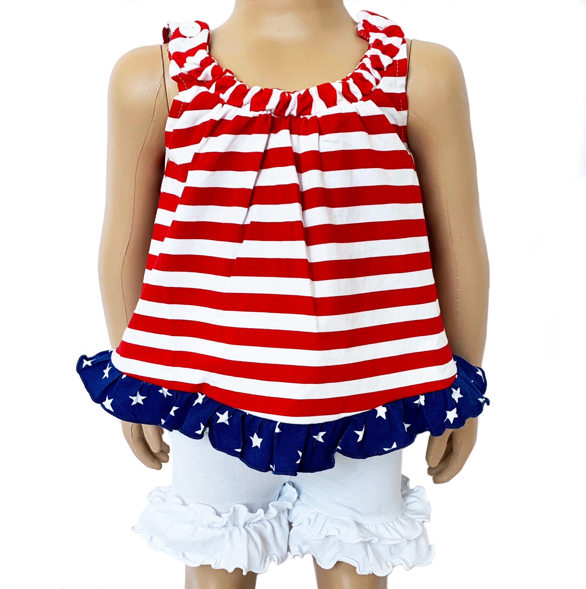 Girls White Knit Ruffle Shorts 4/5T-7/8