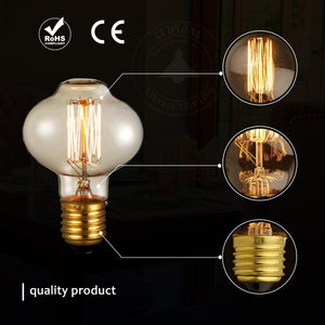 E26 MushRoom 60W Vintage Retro Industrial Filament Bulb Pack 5