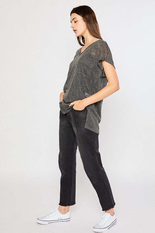 Front Pocket Dolman Sleeve Top