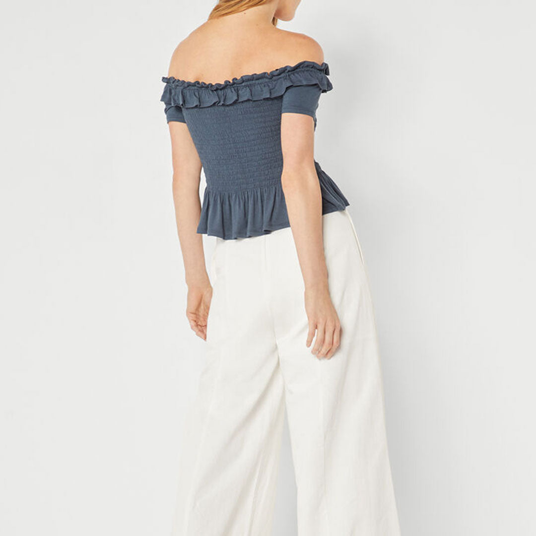 Off-The-Shoulder Shirred Top