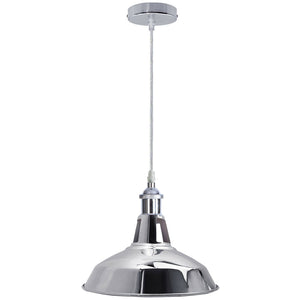 Barn Slotted Metal E26 Base Chrome Holder Indoor Lighting Colourful Ceiling Fixture~2084