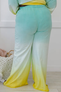 Zenana Hello Summer Full Size Run Ombre Wide Leg Sweat Pants