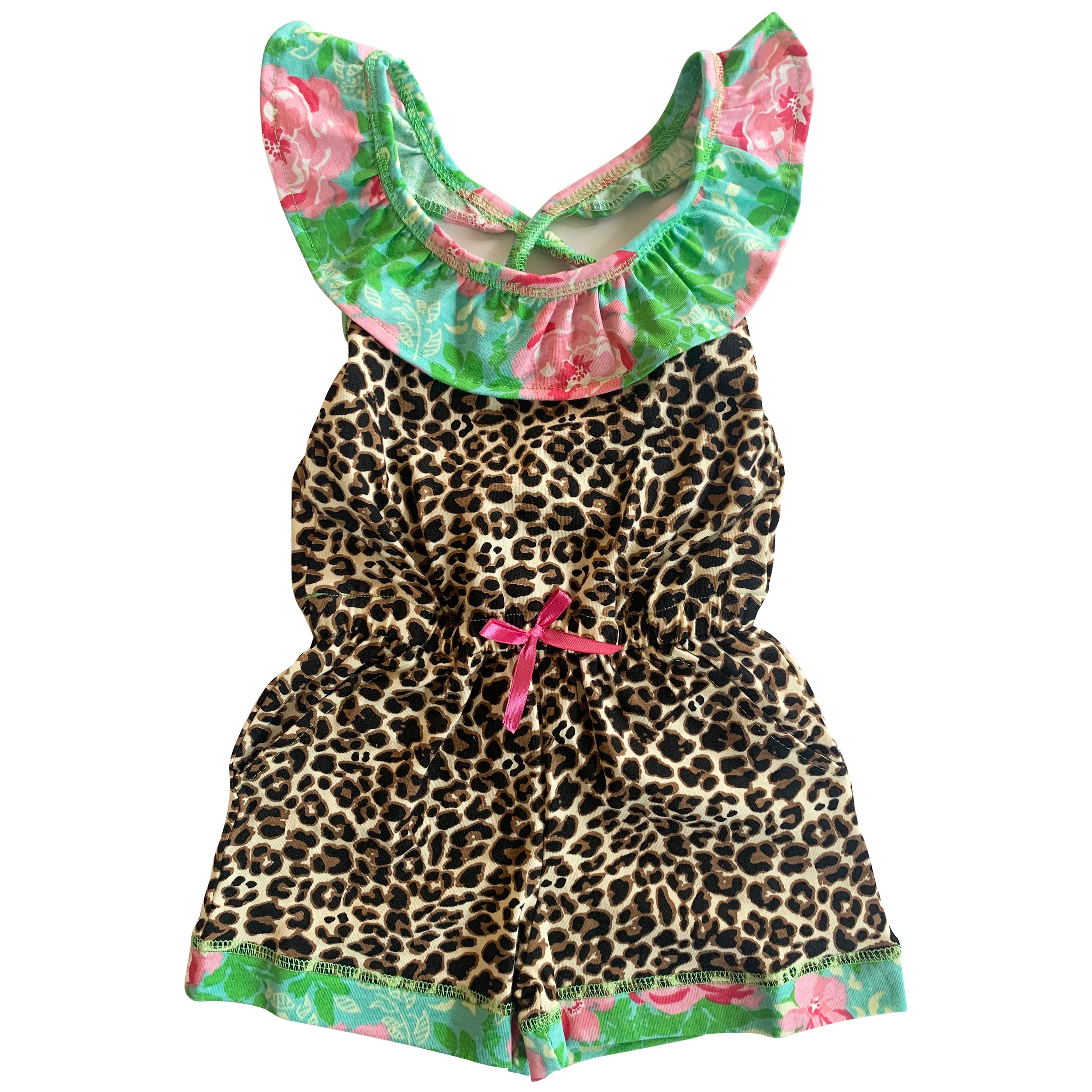 Little Big Girls Jumpsuit Leopard Floral Spring Summer One Pc Boutique Clothing Sizes 2/3T - 11/12