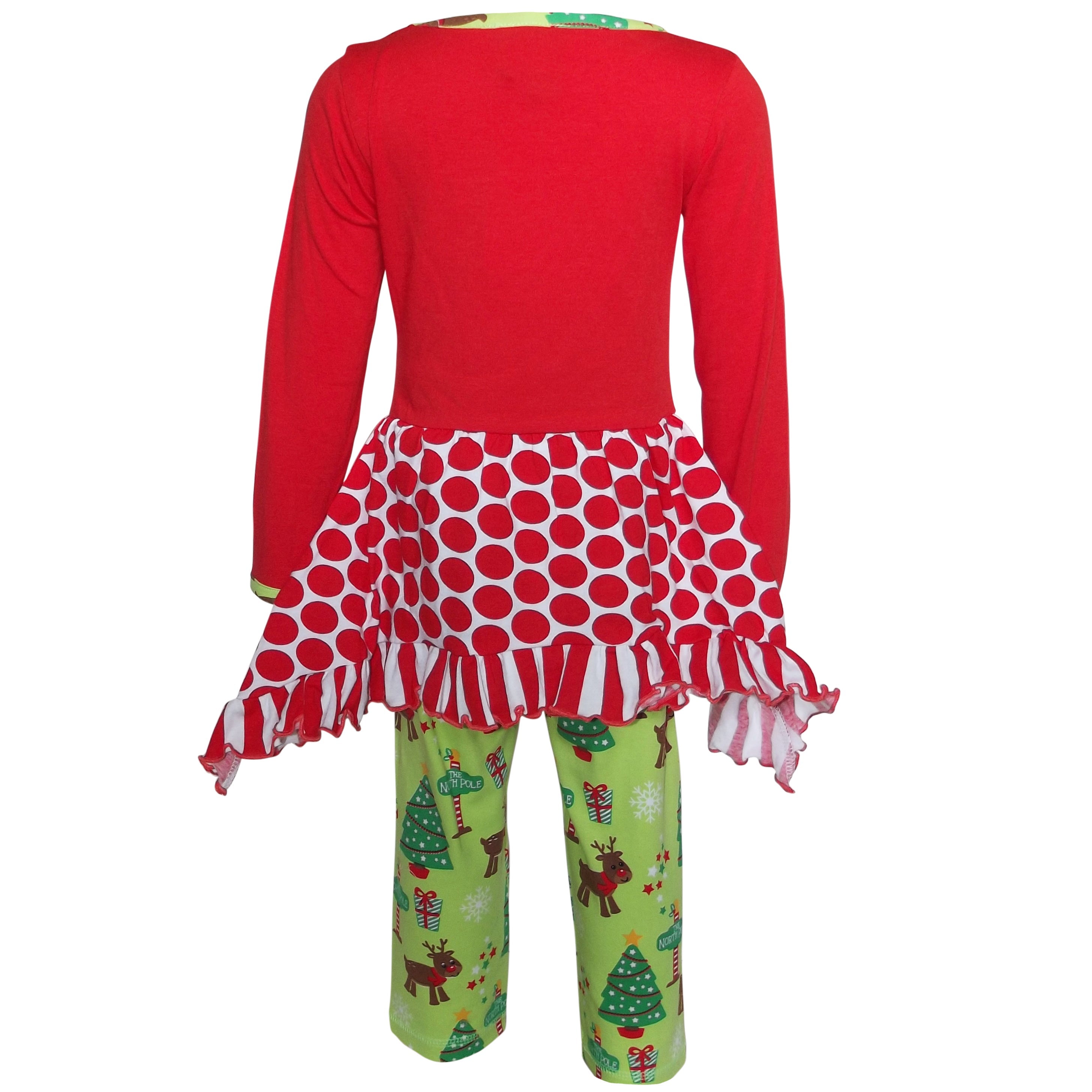 Girls Christmas Reindeer Tunic and Holiday Legging Set