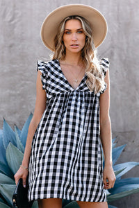 Plaid Ruffle Babydoll Dress