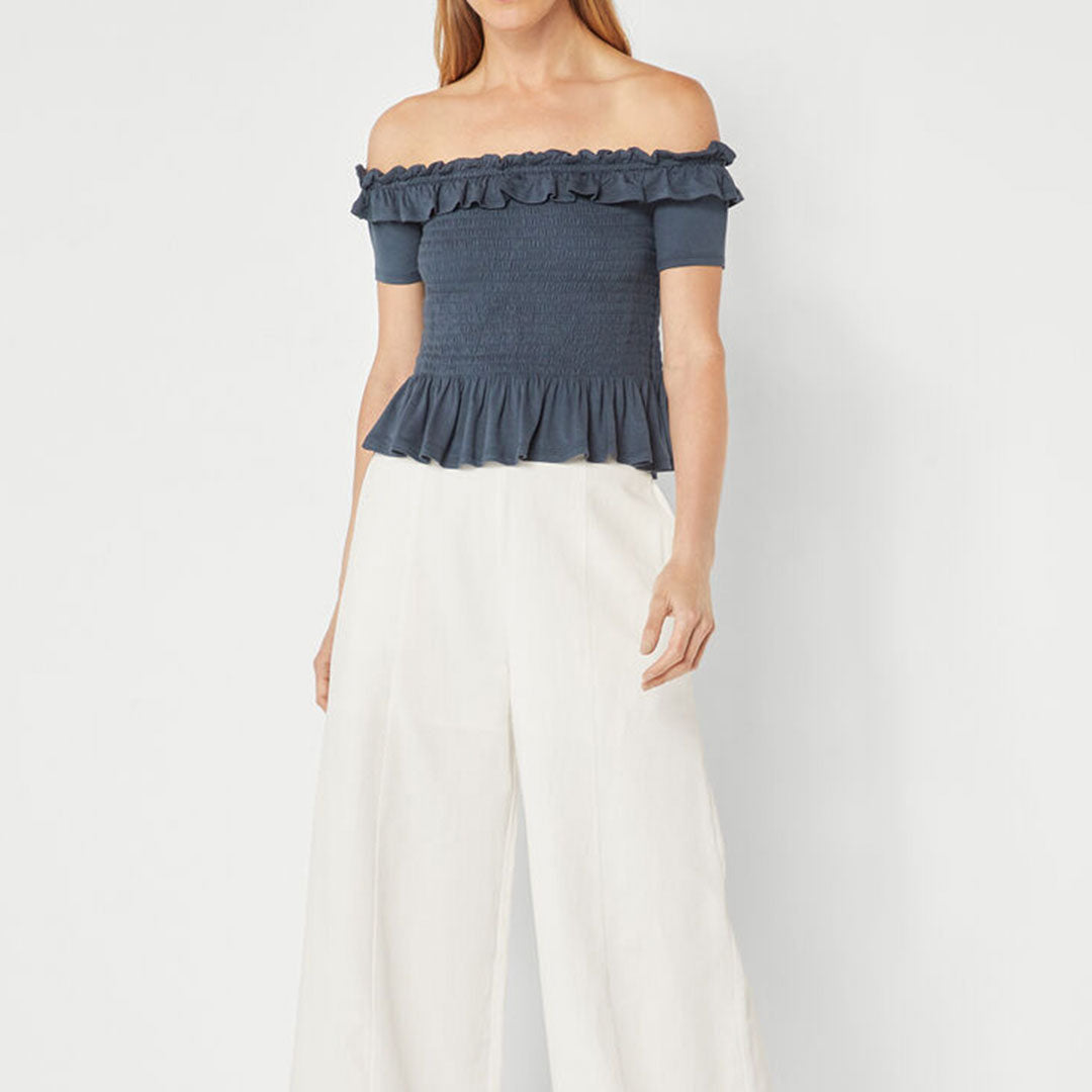 Off-The-Shoulder Shirred Top