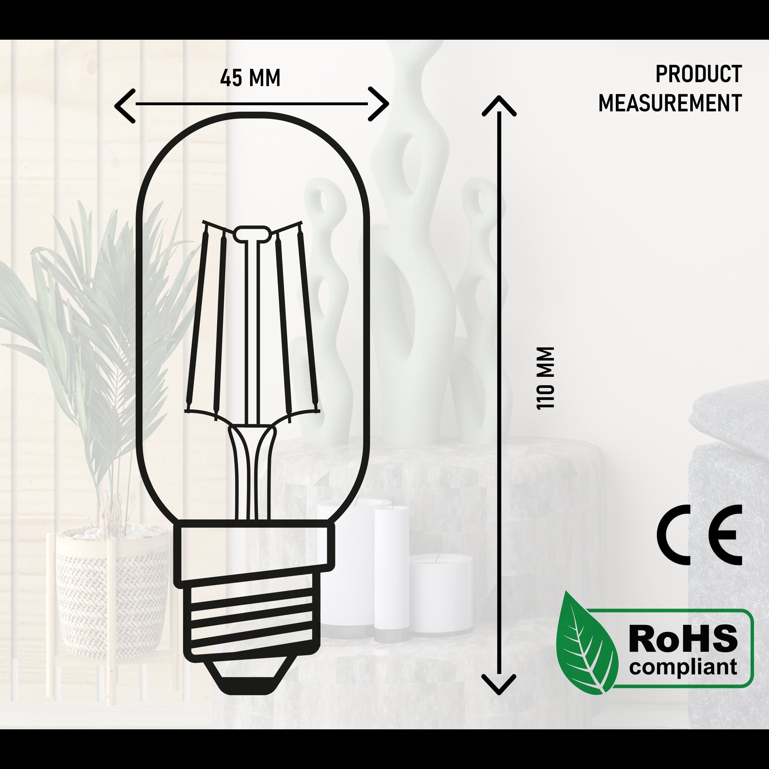 Vintage Retro Style Energy-saving LED 4W T45 E26 LED Bulb Pack 5