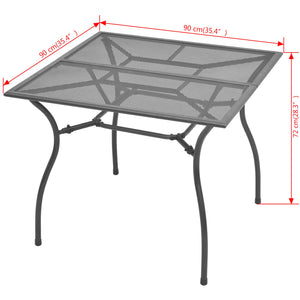 vidaXL Bistro Table Outdoor Steel Bar Table for Backyard Garden Steel Mesh-2