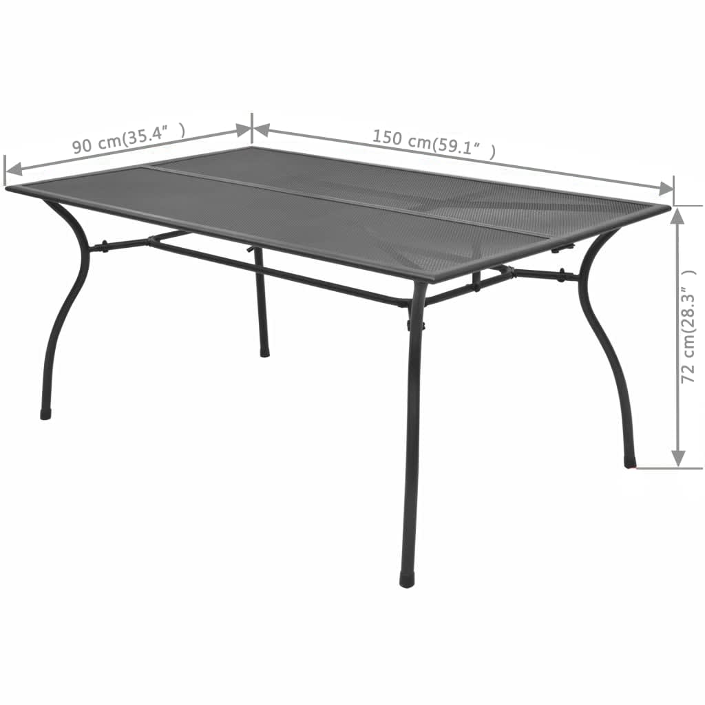 vidaXL Bistro Table Outdoor Steel Bar Table for Backyard Garden Steel Mesh-10