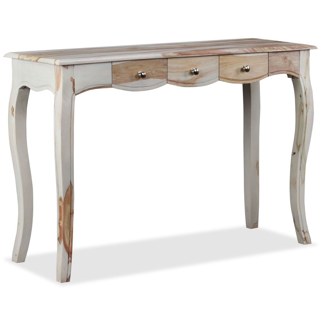 Console Table with 3 Drawers Solid Sheesham Wood 43.3"x15.7"x29.9"