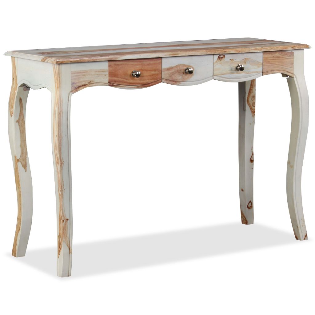 Console Table with 3 Drawers Solid Sheesham Wood 43.3"x15.7"x29.9"