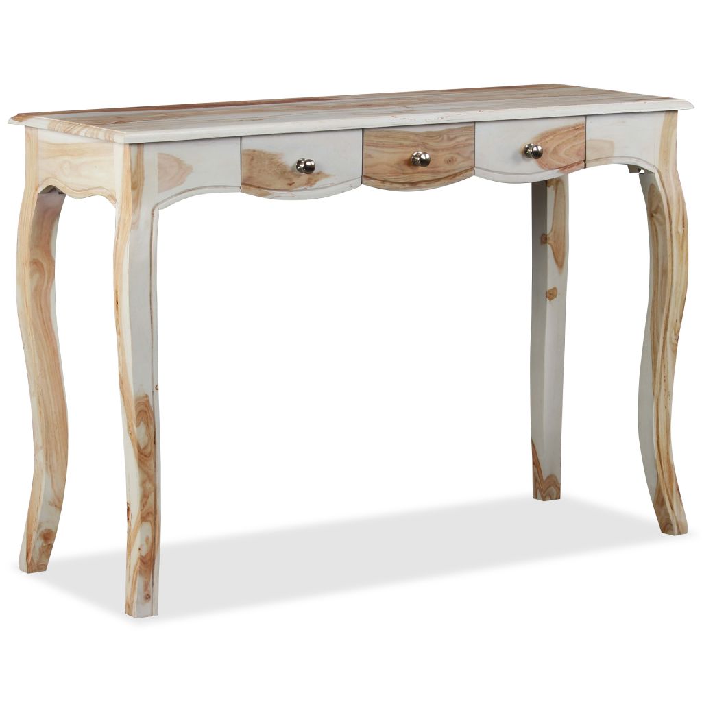 Console Table with 3 Drawers Solid Sheesham Wood 43.3"x15.7"x29.9"