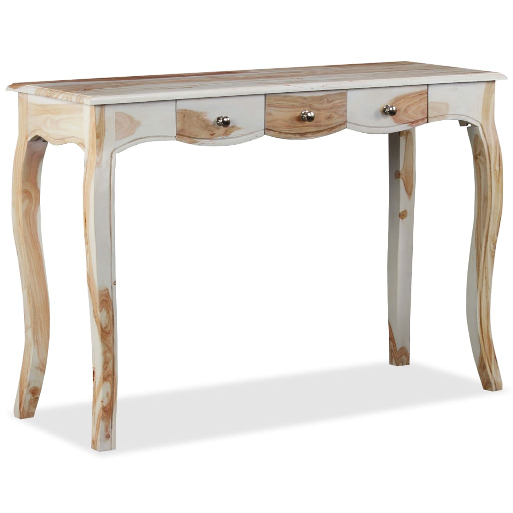 vidaXL Console Table with 3 Drawers Solid Sheesham Wood 43.3"x15.7"x29.9"-3
