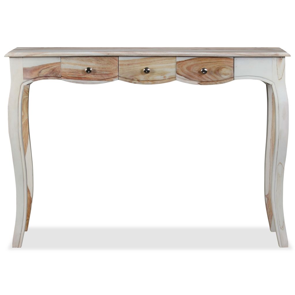 Console Table with 3 Drawers Solid Sheesham Wood 43.3"x15.7"x29.9"