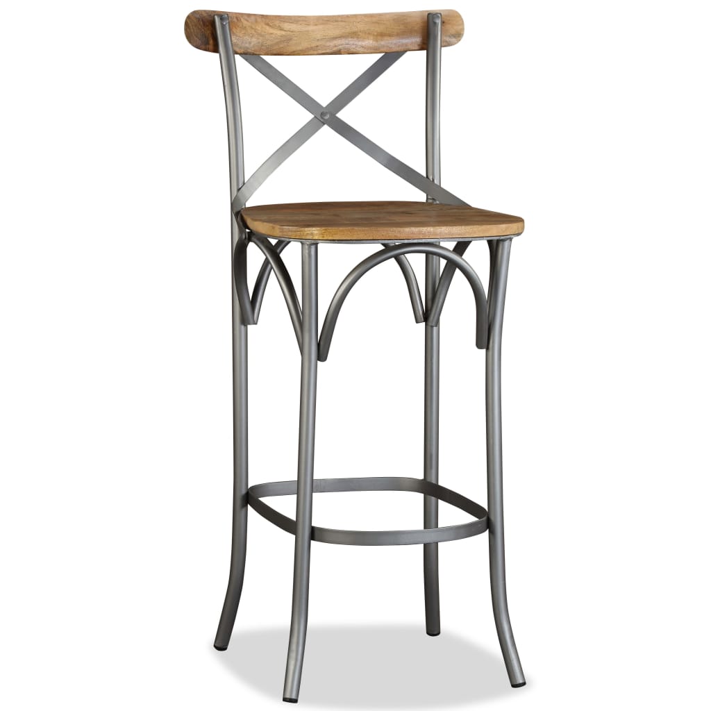 vidaXL Bar Stool Solid Mango Wood-4