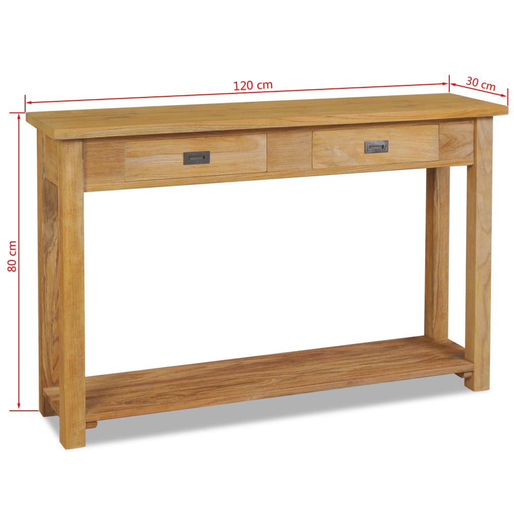 vidaXL Console Table Solid Teak 47.2"x11.8"x31.5"-6