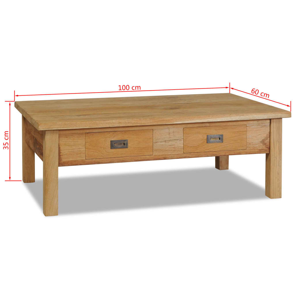 vidaXL Coffee Table Solid Teak 39.4"x23.6"x13.8"-6