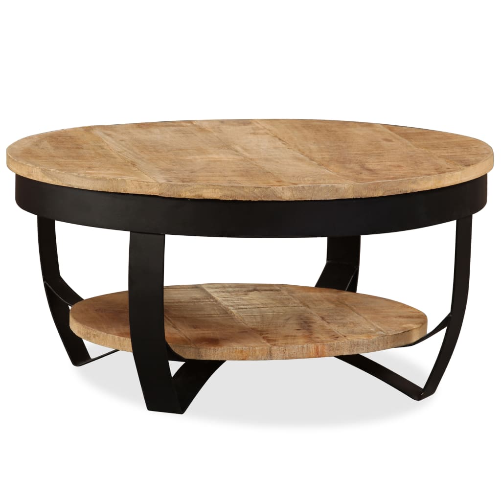 vidaXL Coffee Table Solid Rough Mango Wood 25.6"x12.6"-0