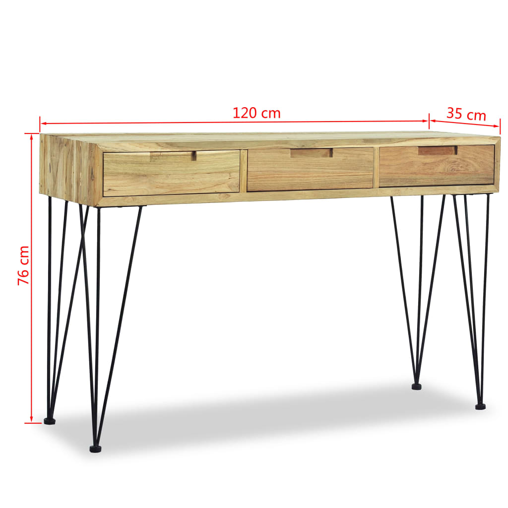 vidaXL Console Table 47.2"x13.8"x29.9" Solid Teak-9