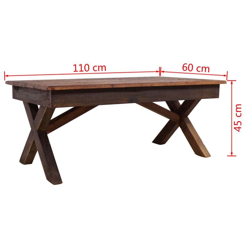 vidaXL Coffee Table Solid Reclaimed Wood 43.3"x23.6"x17.7"-5