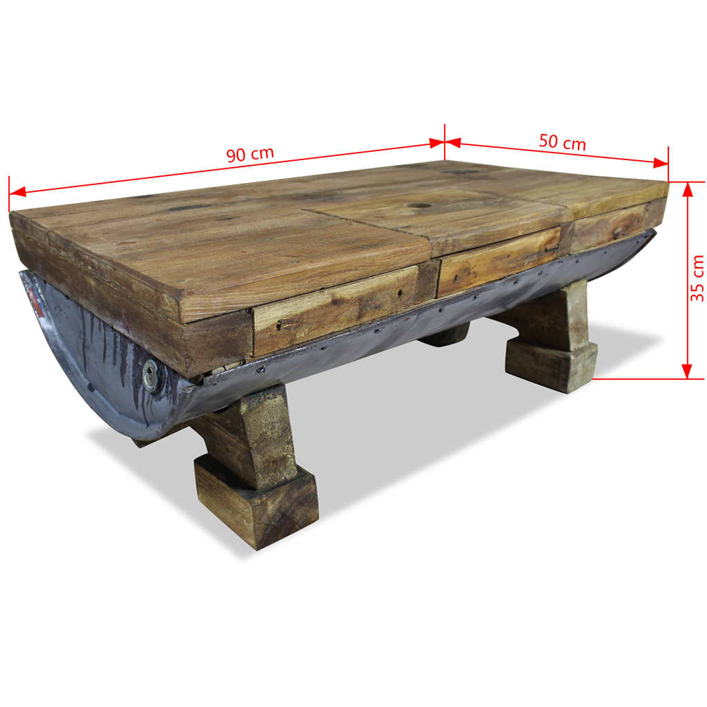 vidaXL Coffee Table Solid Reclaimed Wood 35.4"x19.7"x13.8"-9