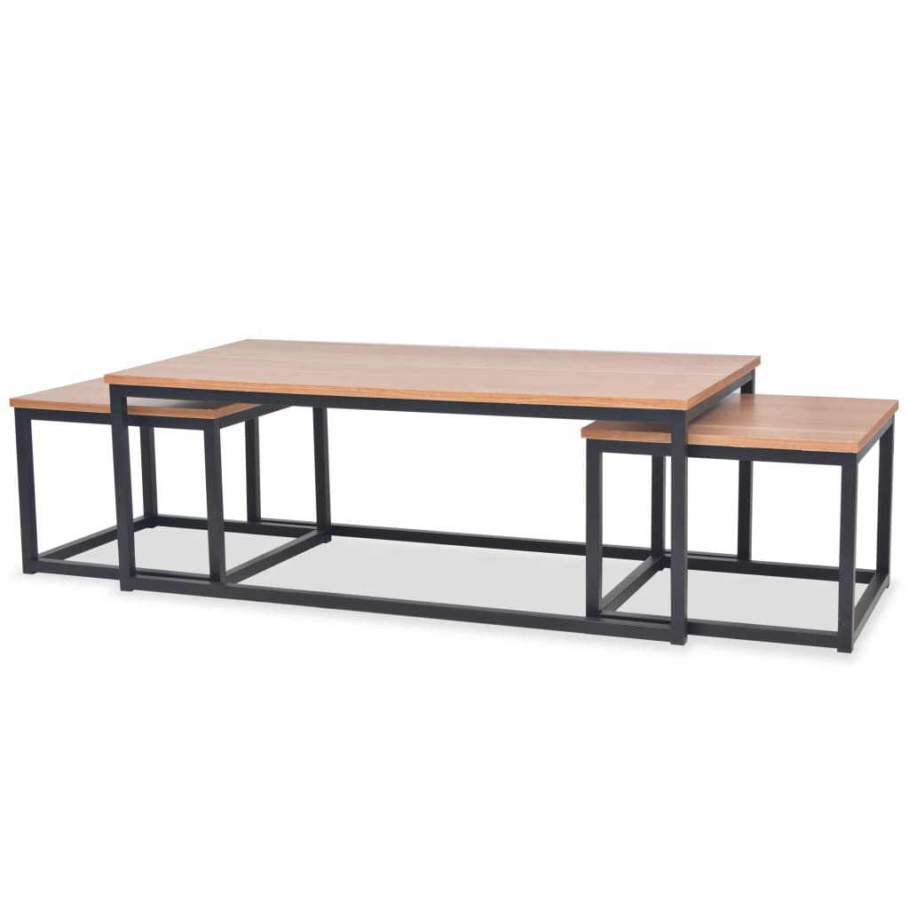 vidaXL Coffee Table Set 3 Pieces Ash-0