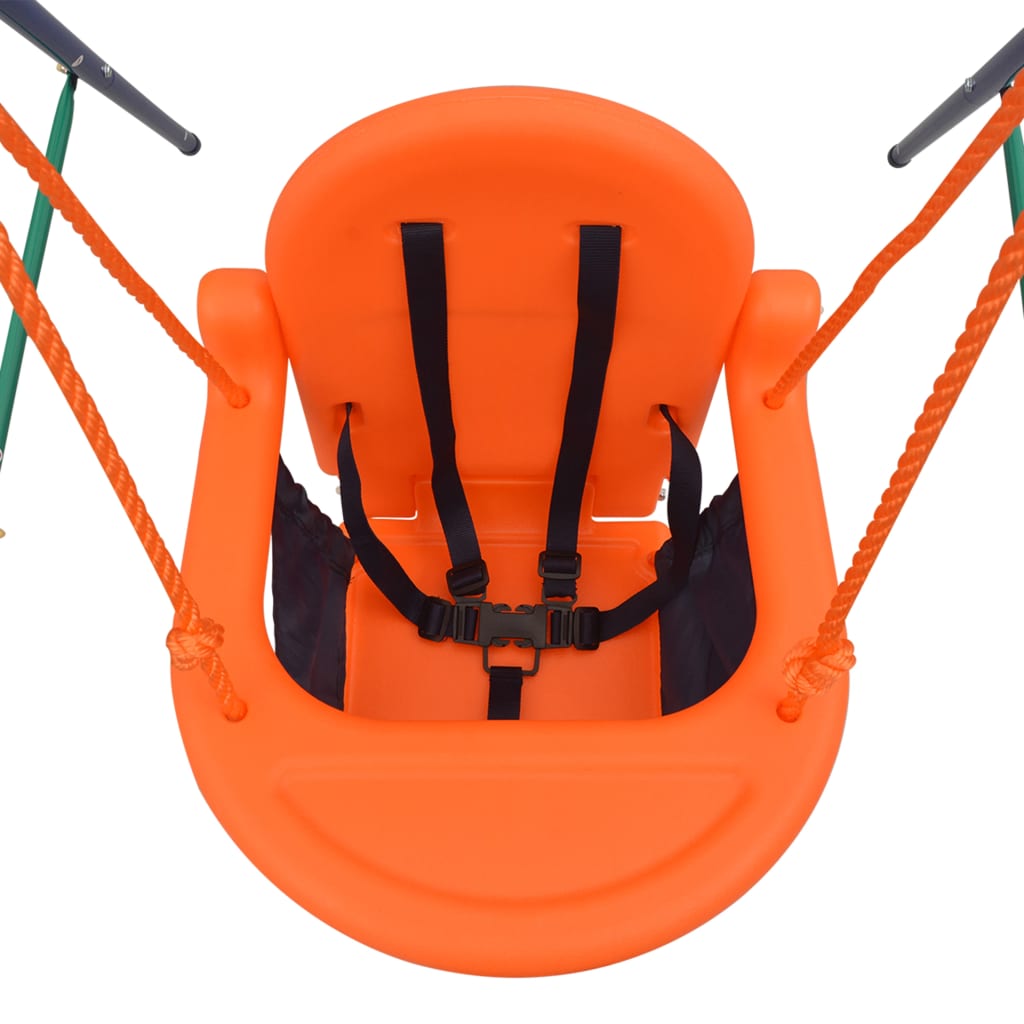 vidaXL 2-in-1 Single Swing and Toddler Swing Orange-11