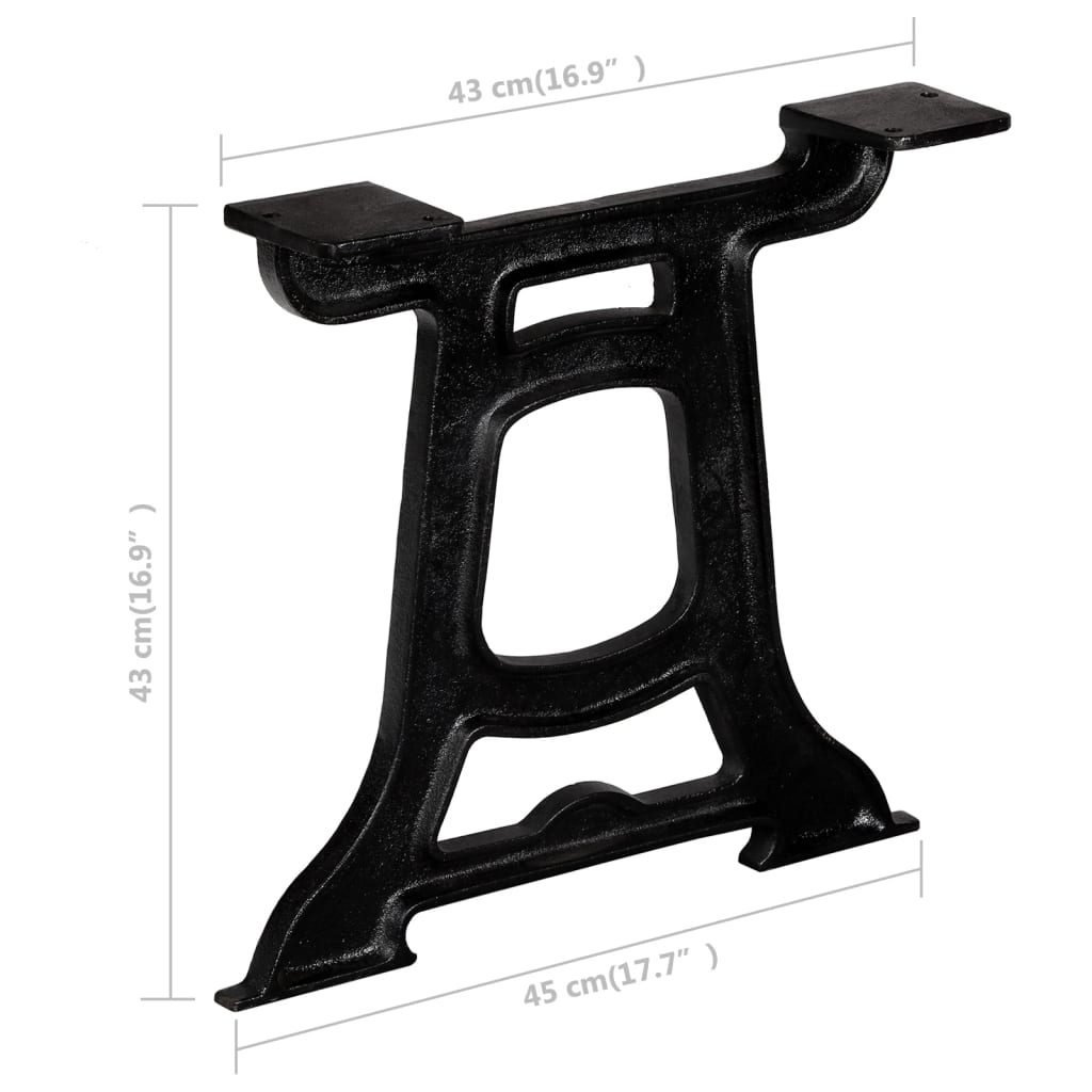 vidaXL Coffee Table Legs 2 pcs Y-Frame Cast Iron-7