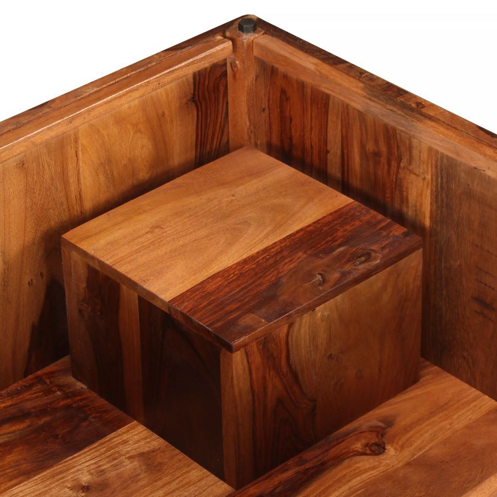 vidaXL Coffee Table Solid Sheesham Wood 27.6"x27.6"x11.8"-7