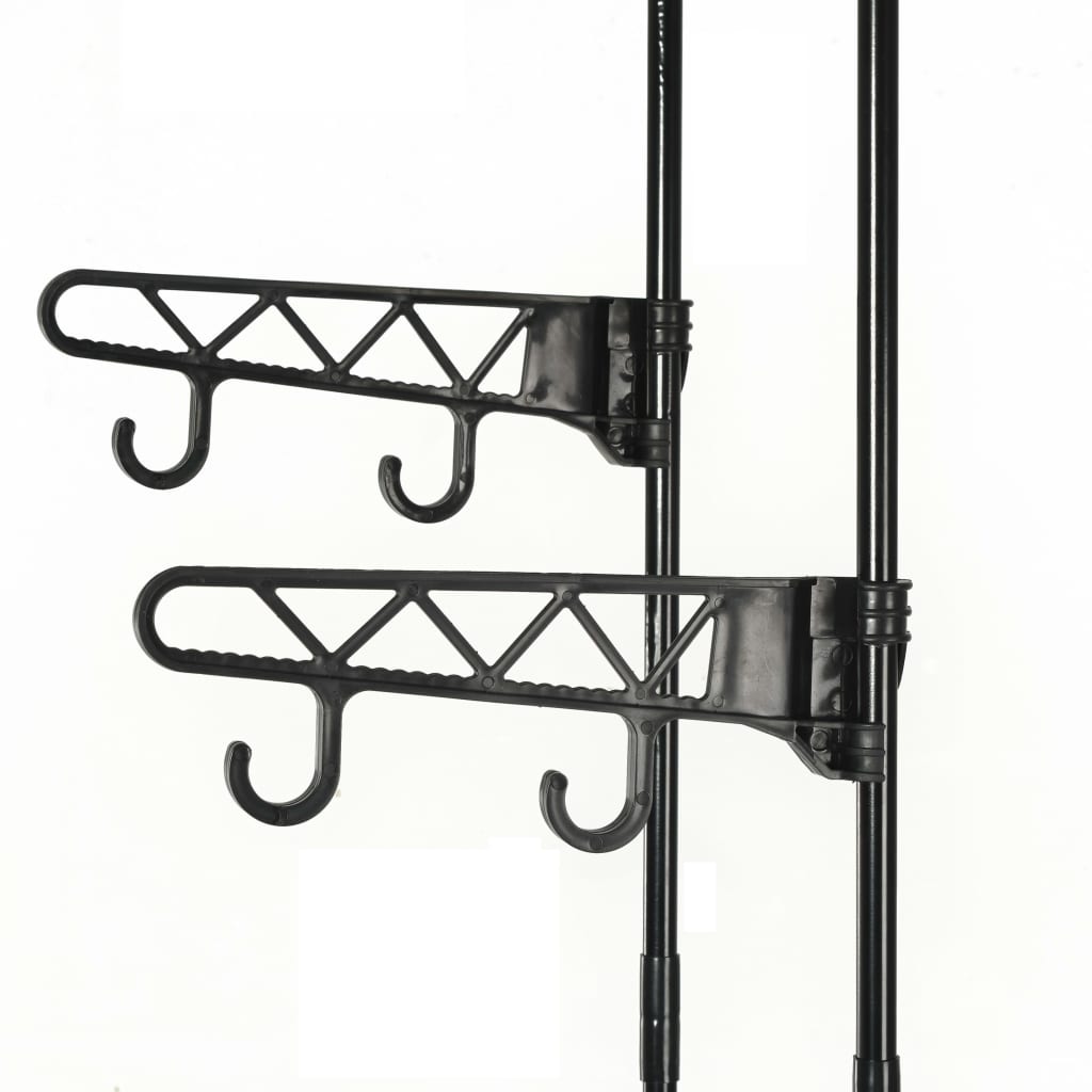 vidaXL Clothes Rack Steel and Non-woven Fabric 21.7"x11.2"x68.9" Black-3