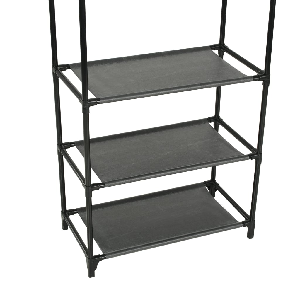 vidaXL Clothes Rack Steel and Non-woven Fabric 21.7"x11.2"x68.9" Black-5