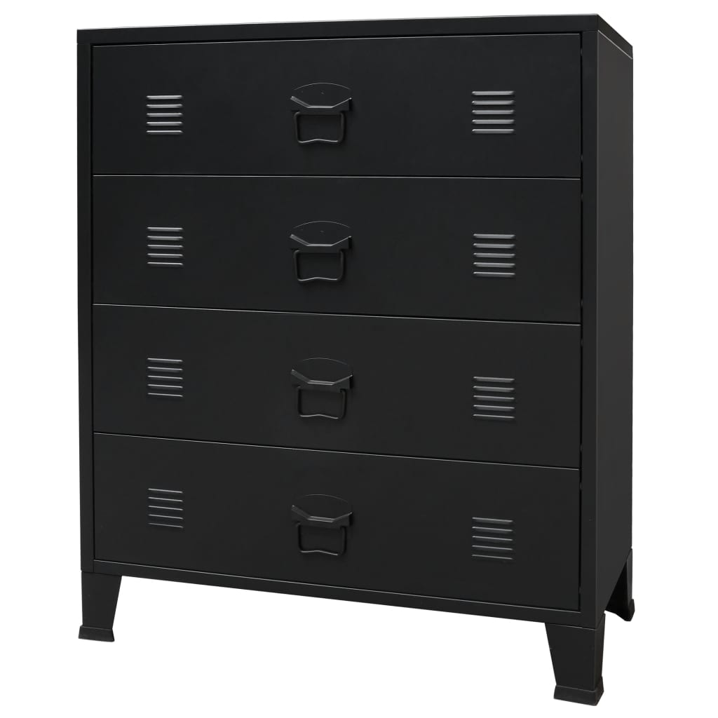 vidaXL Chest of Drawers Dresser for Bedroom Sideboard Storage Cabinet Metal-0