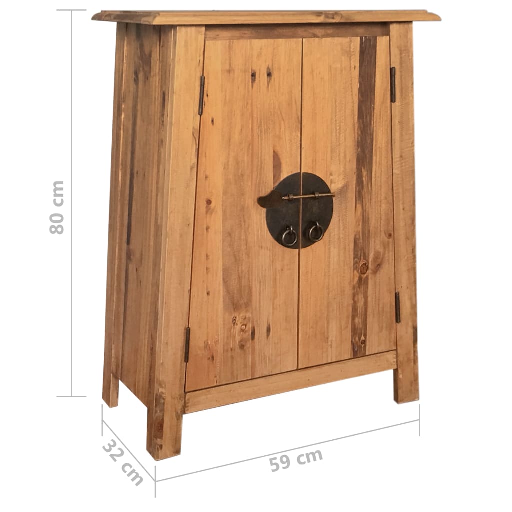 vidaXL Bathroom Side Cabinet Solid Pinewood 23.2"x12.6"x31.5"-8